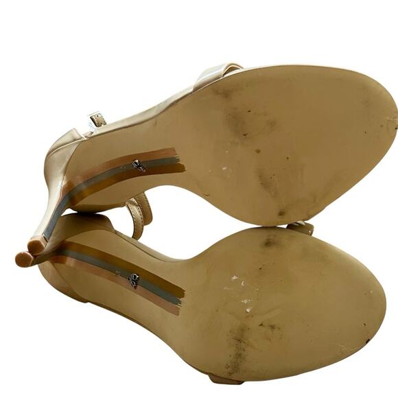 Like new Sam Edelman Patti  nude patent leather strappy heels sz 8.5 - Picture 8 of 10